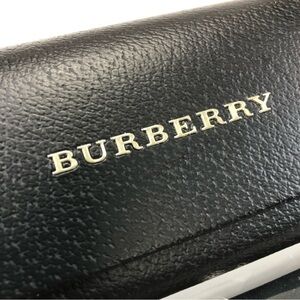 𝅺BURBERRY eyeglass sunglass case brown with raised gold logo new cleaning cloth